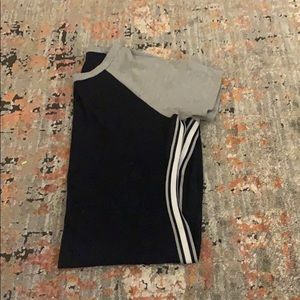 Side stripe fitted midi dress